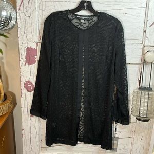 KARL LAGERFELD PARIS Cover All Sheer One Eye Hook Closure Ribbon Edging Small